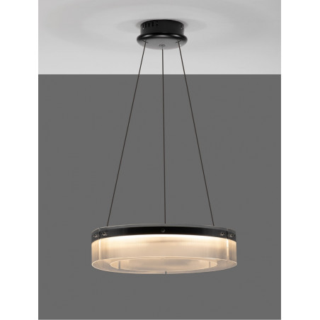 Lampa wisząca szklana nowoczesna Isabell LED 55cm 3000K czarna