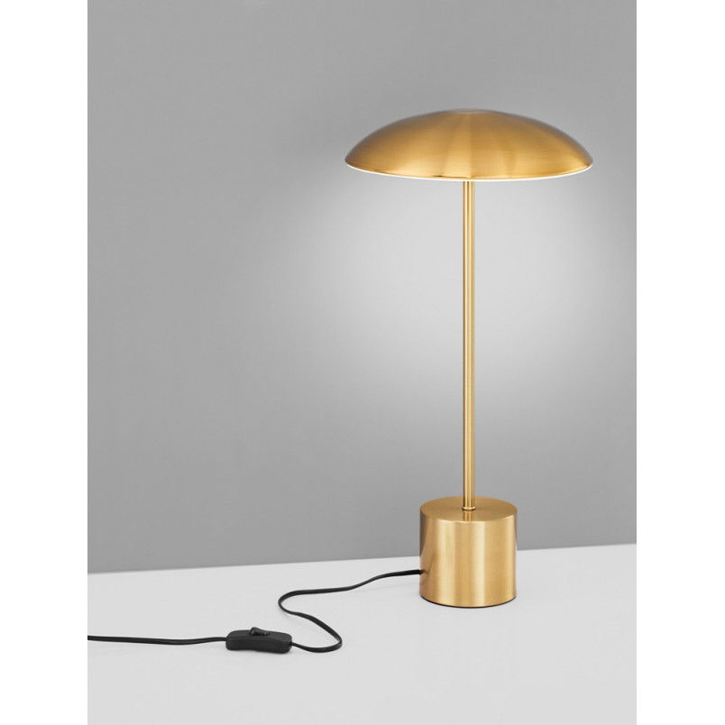 Lampa stołowa retro Shock LED złoty mosiądz