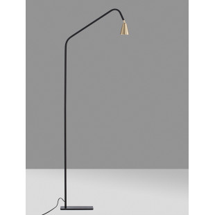 Lampa podłogowa minimalistyczna Schima 157cm złoty / czarny