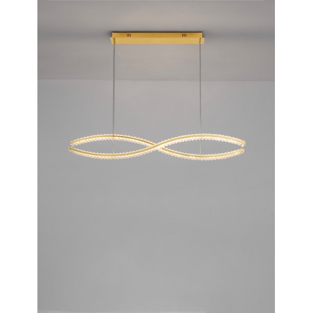 Lampa wisząca modern glamour Confuso LED 3000K 90cm złota