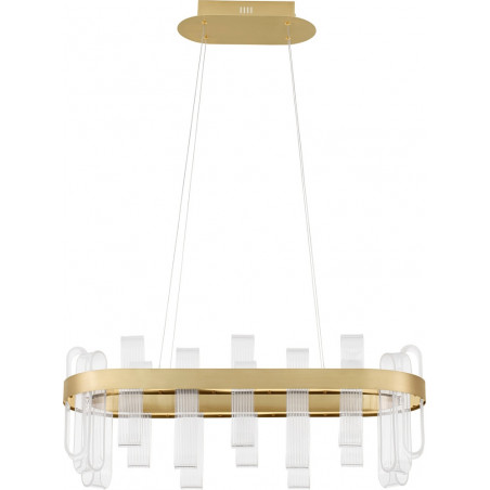 Lampa wisząca owalna glamour Tellia LED 3000K 80cm złoty mosiądz