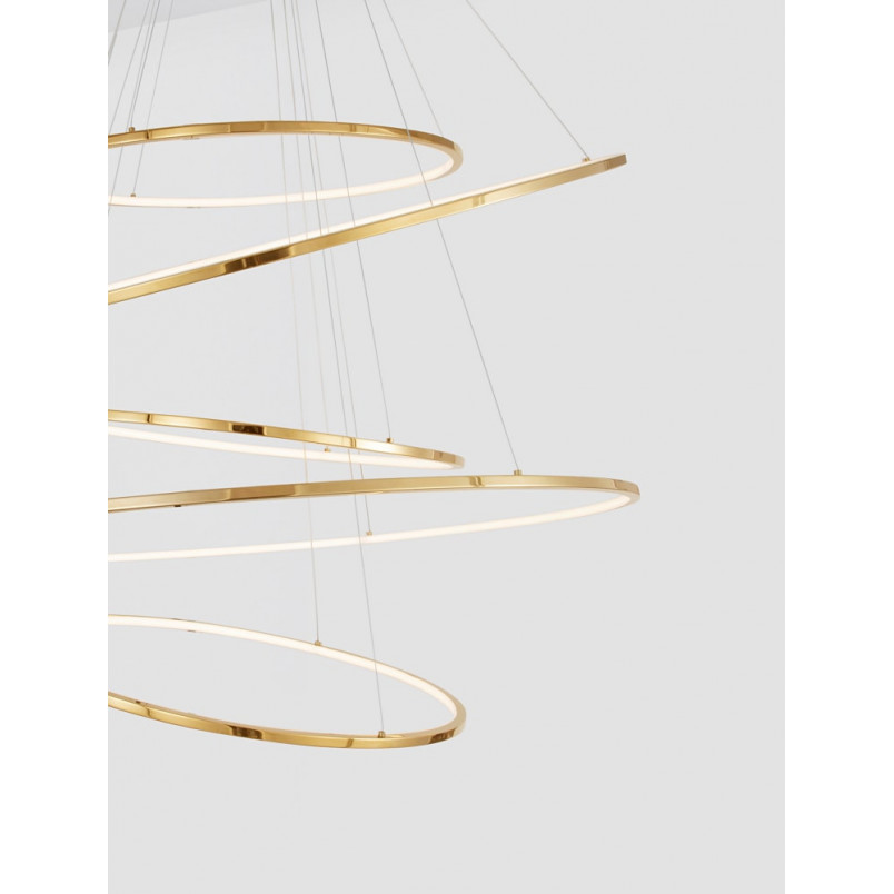 Lampa wisząca modern glamour Confuso Circles LED 3000K 120cm złota