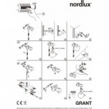 Kinkiet szklany kula Grant Czarny/Opal marki Nordlux