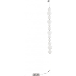 Kinkiet wiszący szklane kule glamour Moti Line LED 10cm biały opal / chrom