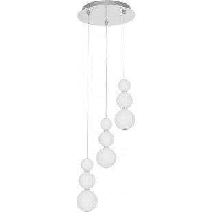 Lampa wisząca szklane kule glamour Moti III LED 31cm biały opal / chrom