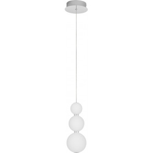 Lampa wisząca szklane kule glamour Moti LED 10cm biały opal / chrom