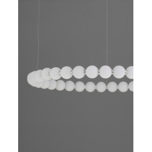 Lampa wisząca szklane kule glamour Moti LED 80cm biały opal / chrom