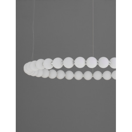Lampa wisząca szklane kule glamour Moti LED 80cm biały opal / chrom