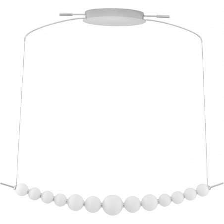 Lampa wisząca szklane kule glamour Moti LED 109cm biały opal / chrom