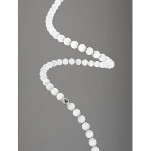 Lampa wisząca szklane kule glamour Moti LED 79cm biały opal / chrom