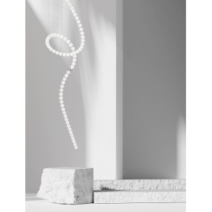 Lampa wisząca szklane kule glamour Moti LED 79cm biały opal / chrom
