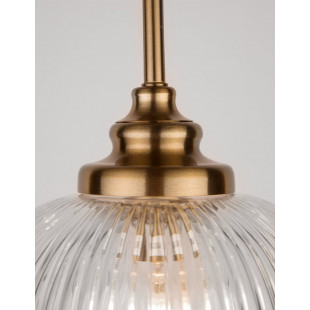 Lampa wisząca szklana vintage Tripsi 18cm przeźroczysty / złoty mosiądz