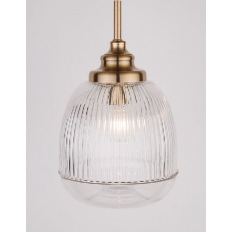 Lampa wisząca szklana vintage Tripsi 15cm przeźroczysty / złoty mosiądz