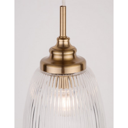 Lampa wisząca szklana vintage Tripsi 13cm przeźroczysty / złoty mosiądz
