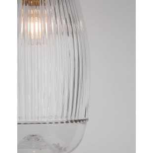 Lampa wisząca szklana vintage Tripsi 13cm przeźroczysty / złoty mosiądz