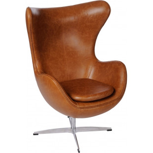Fotel obrotowy Jajo jasno brązowy vintage Premium marki D2.Design