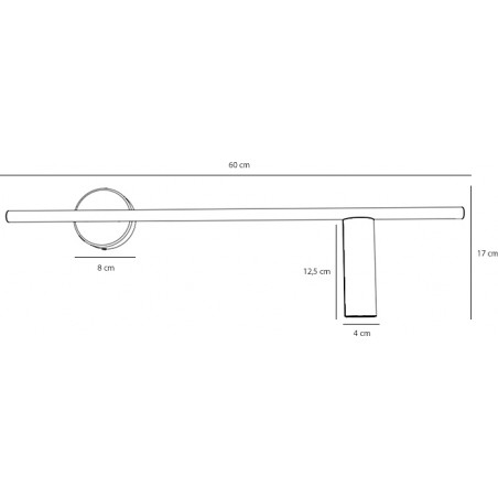 Kinkiet podłużny Trevo I prawy 60cm biało-mosiężny Aldex