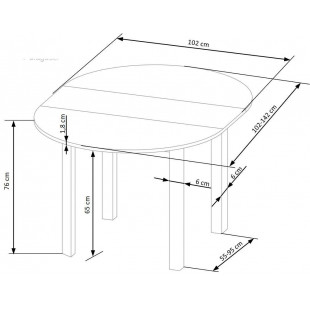 Stół okrągły rozkładany loft Ringo 102 dąb aristan/czarny marki Halmar