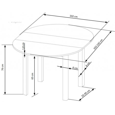 Stół okrągły rozkładany loft Ringo 102 dąb aristan/czarny marki Halmar