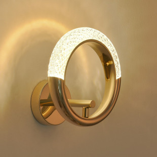 Kinkiet okrągły kryształowy Jewel LED 21cm złoty Step Into Design