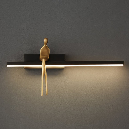 Kinkiet podłużny dekoracyjny Amici LED 31cm czarny / złoty Step Into Design