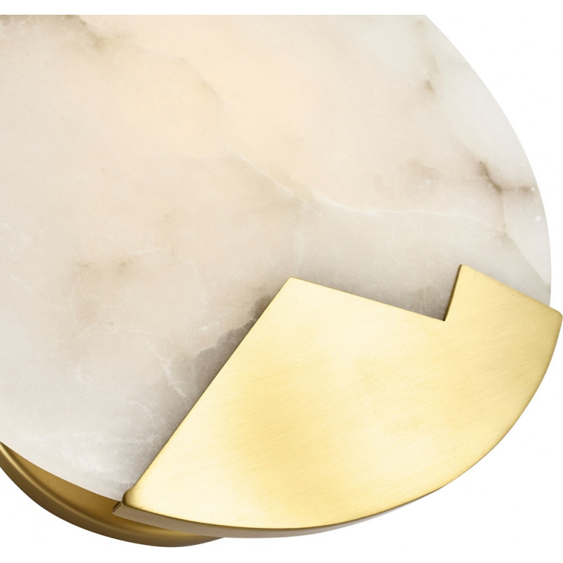 Kinkiet okrągły marmurowy Marmo 20cm biały marmur / mosiądz Step Into Design