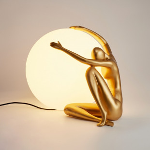 Lampa stołowa szklana designerska Woman 47cm biały / złoty Step Into Design
