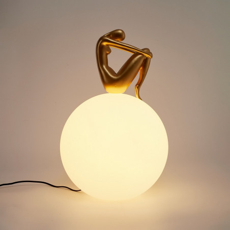Lampa stołowa szklana designerska Woman II 35cm biały / złoty Step Into Design