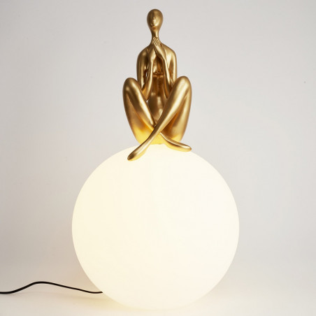 Lampa stołowa szklana designerska Woman III 35cm biały / złoty Step Into Design