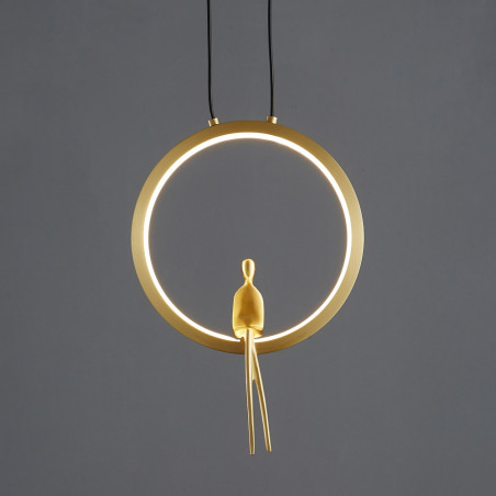 Lampa wisząca okrągła dekoracyjna Amici LED 27cm mosiężna Step Into Design