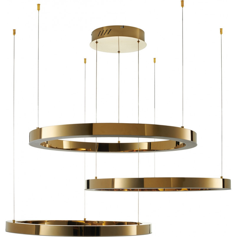 Lampa wisząca 3 okręgi Circle I LED 40+60+60cm złoty połysk Step Into Design