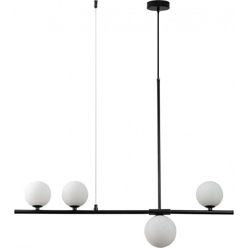 Lampa wisząca podłużna ze szklanymi kulami Moderno 80cm biały / czarny Step Into Design