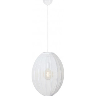 Lampa wisząca owalna z abażurem Florence 40cm biała Markslojd