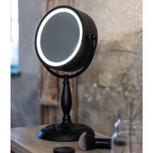 Lampa stołowa z lustrem Face LED czarna Markslojd