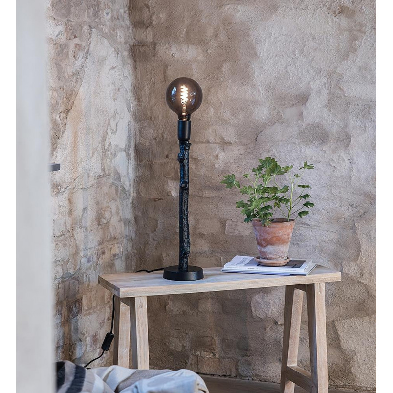 Lampa stołowa "żarówka" z dekoracyjną podstawą Ramo czarna Markslojd