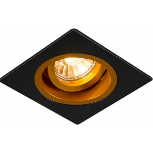 Lampa podtynkowa spot kwadratowa Chuck DL 9,2x9,2cm czarny / złoty Zumaline