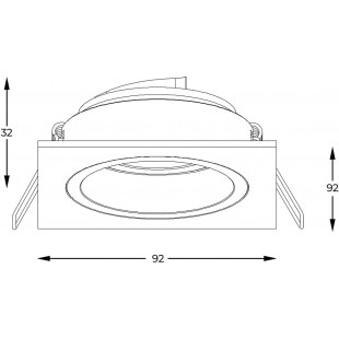Lampa podtynkowa spot kwadratowa Chuck DL 9,2x9,2cm czarna Zumaline