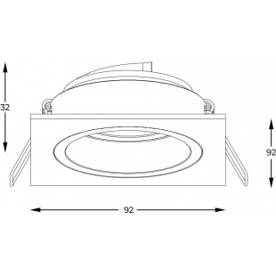 Lampa podtynkowa spot kwadratowa Chuck DL 9,2x9,2cm biała Zumaline