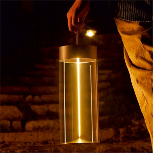 Lampa przenośna nowoczesna Esterno III LED szary / przeźroczysty Zumaline