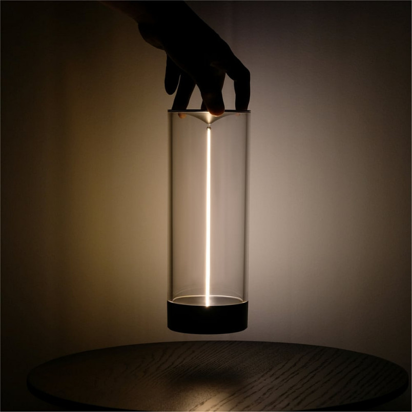 Lampa przenośna nowoczesna Esterno II LED szary / przeźroczysty Zumaline