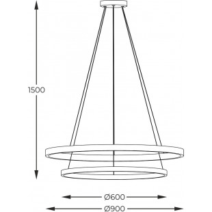 Lampa wisząca okrągła Horik LED 60cm + 90cm czarna Zumaline