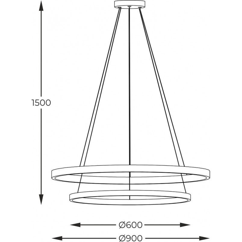 Lampa wisząca okrągła Horik LED 60cm + 90cm czarna Zumaline