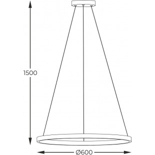 Lampa wisząca okrągła Horik LED 60cm czarna Zumaline