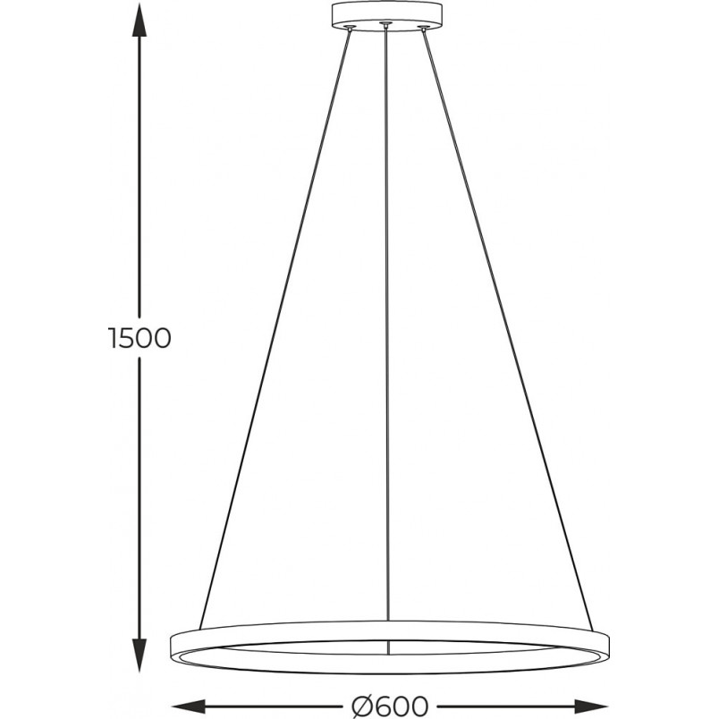 Lampa wisząca okrągła Horik LED 60cm czarna Zumaline