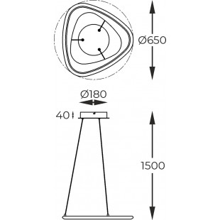 Lampa wisząca nowoczesna Getafe LED 65cm czarny chrom / biały Zumaline