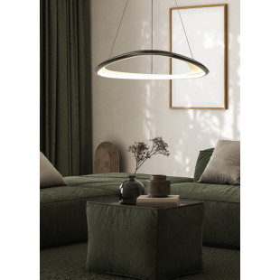 Lampa wisząca nowoczesna Getafe LED 85cm czarny chrom / biały Zumaline