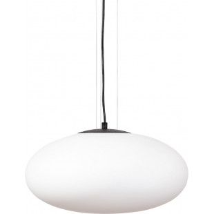 Lampa wisząca szklana Omi 40cm biały opal / czarny Zumaline