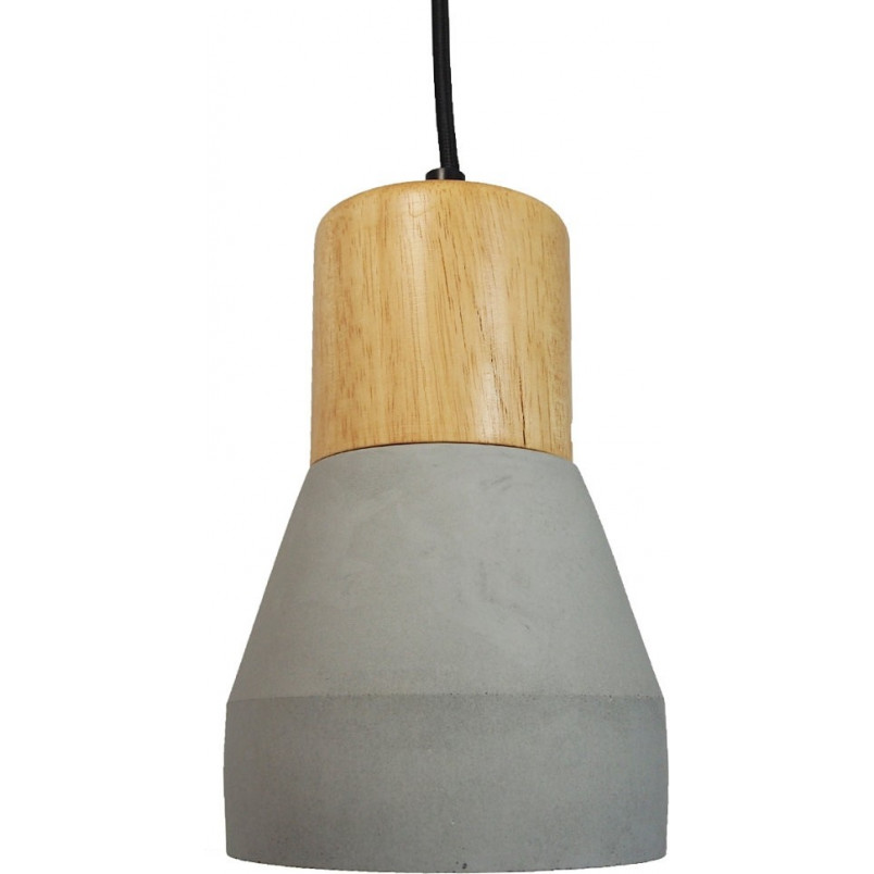 Lampa wisząca betonowa z drewnem Concrete Szara marki Step Into Design