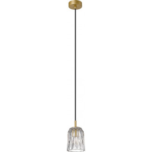 Lampa wisząca szklana Tazza 12cm przeźroczysty / złoty Zumaline