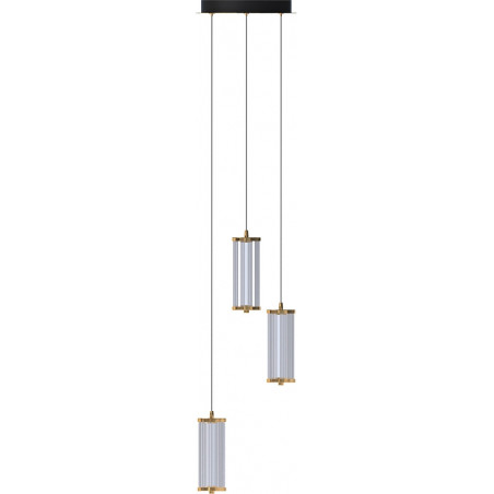 Lampa wisząca szklana potrójna Cally II LED 30cm złota Zumaline